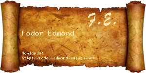 Fodor Edmond névjegykártya