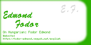 edmond fodor business card